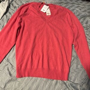 Umi Coral Pink V-Neck Sweater